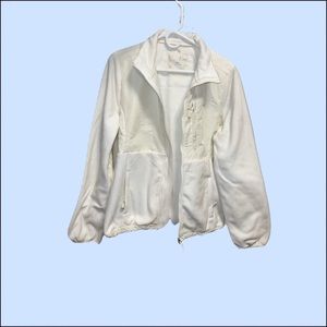Women’s Cream Colored Calvin Klein Fleece Zip Up Jacket